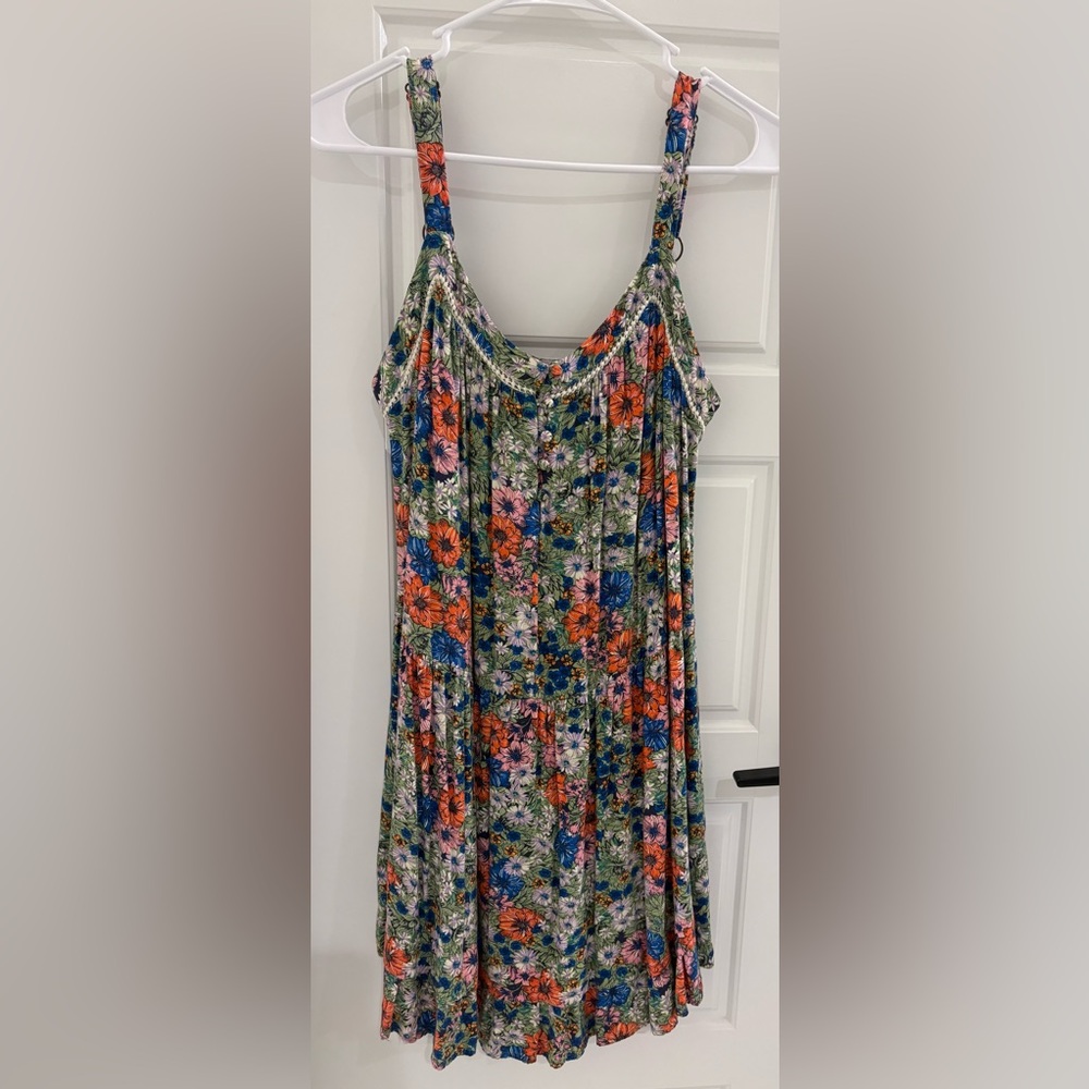 Wild Fable Floral Mini Dress Multicolored Cottagecore Spring Summer Sleeveless M